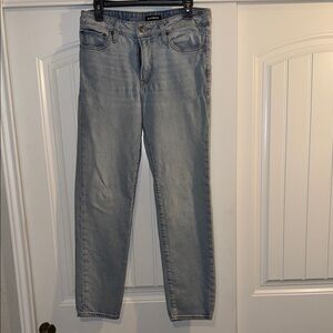 Express Denim Slim Straight Jeans - Light Blue